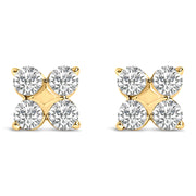 Bids.com 10K White Gold 1/2 Cttw Lab Grown Diamond Snowflake Stud Earrings Earrings