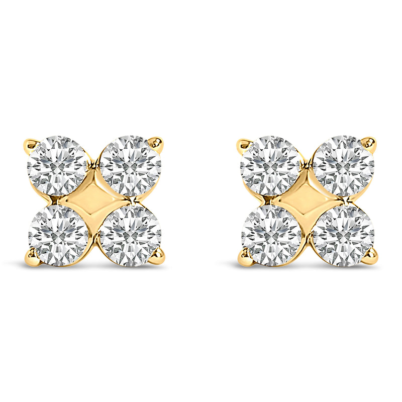 Bids.com 10K White Gold 1/2 Cttw Lab Grown Diamond Snowflake Stud Earrings Earrings