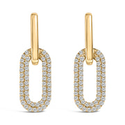 Bids.com 10K White Gold 1/2 Cttw Lab Grown Diamond Dangling Paperclip Drop Earrings Earrings
