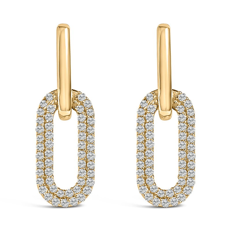 Bids.com 10K White Gold 1/2 Cttw Lab Grown Diamond Dangling Paperclip Drop Earrings Earrings