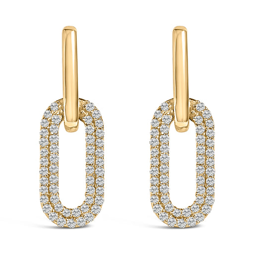 Bids.com 10K White Gold 1/2 Cttw Lab Grown Diamond Dangling Paperclip Drop Earrings Earrings White Smoke Yellow.Gold / -