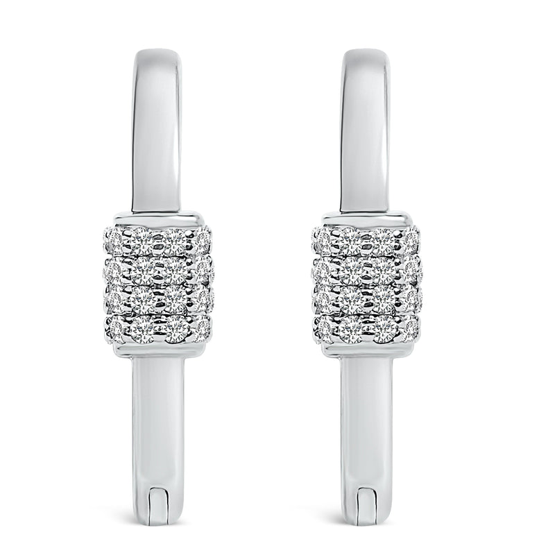 Bids.com 10K White Gold 3/8 Cttw Lab Grown Diamond Heart Shaped Huggie Hoop Earrings Earrings