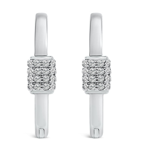 Bids.com 10K White Gold 3/8 Cttw Lab Grown Diamond Heart Shaped Huggie Hoop Earrings Earrings