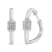 Bids.com 10K White Gold 3/8 Cttw Lab Grown Diamond Heart Shaped Huggie Hoop Earrings Earrings