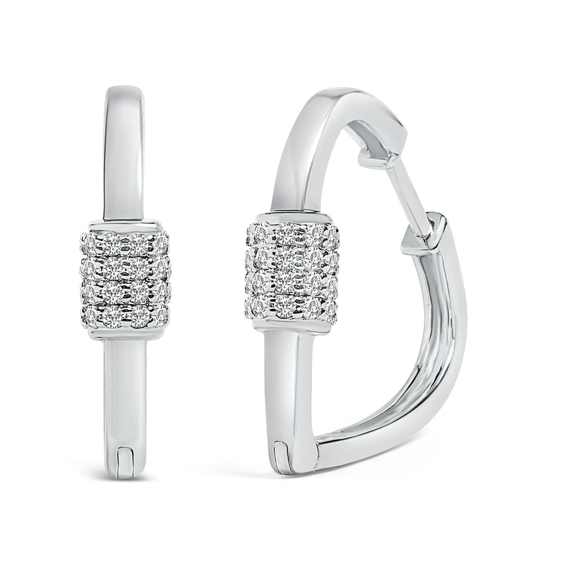 Bids.com 10K White Gold 3/8 Cttw Lab Grown Diamond Heart Shaped Huggie Hoop Earrings Earrings