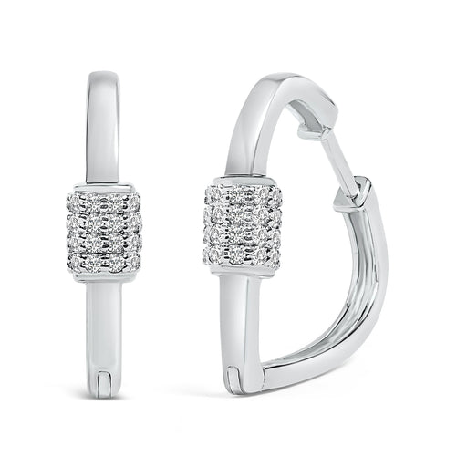 Bids.com 10K White Gold 3/8 Cttw Lab Grown Diamond Heart Shaped Huggie Hoop Earrings Earrings
