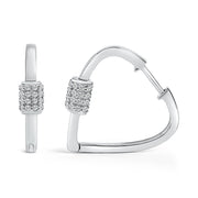 Bids.com 10K White Gold 3/8 Cttw Lab Grown Diamond Heart Shaped Huggie Hoop Earrings Earrings