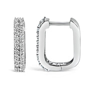 Bids.com 10K White Gold 1/4 Cttw Lab Grown Diamond Double Row Huggie Hoop Earrings Earrings