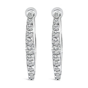 Bids.com 10K White Gold 1/4 Cttw Lab Grown Diamond Heart Shaped Huggy Hoop Earrings Earrings