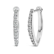 Bids.com 10K White Gold 1/4 Cttw Lab Grown Diamond Heart Shaped Huggy Hoop Earrings Earrings