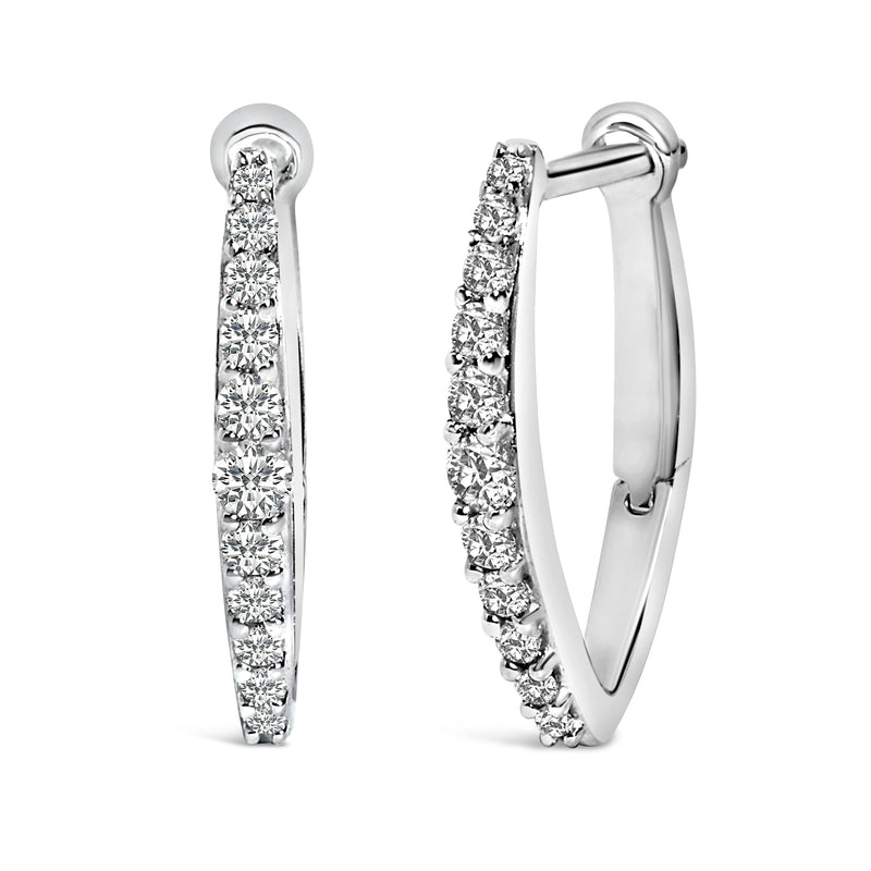 Bids.com 10K White Gold 1/4 Cttw Lab Grown Diamond Heart Shaped Huggy Hoop Earrings Earrings