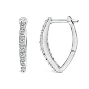 Bids.com 10K White Gold 1/4 Cttw Lab Grown Diamond Heart Shaped Huggy Hoop Earrings Earrings