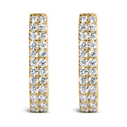 Bids.com 10K White Gold 1/4 Cttw Lab Grown Diamond Double Row Huggie Hoop Earrings Earrings