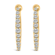 Bids.com 10K White Gold 1/4 Cttw Lab Grown Diamond Heart Shaped Huggy Hoop Earrings Earrings