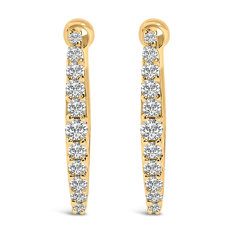 Bids.com 10K White Gold 1/4 Cttw Lab Grown Diamond Heart Shaped Huggy Hoop Earrings Earrings