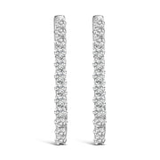 Bids.com 14K White Gold 1.0 Cttw Oval Lab Grown Diamond Hoop Earrings Earrings