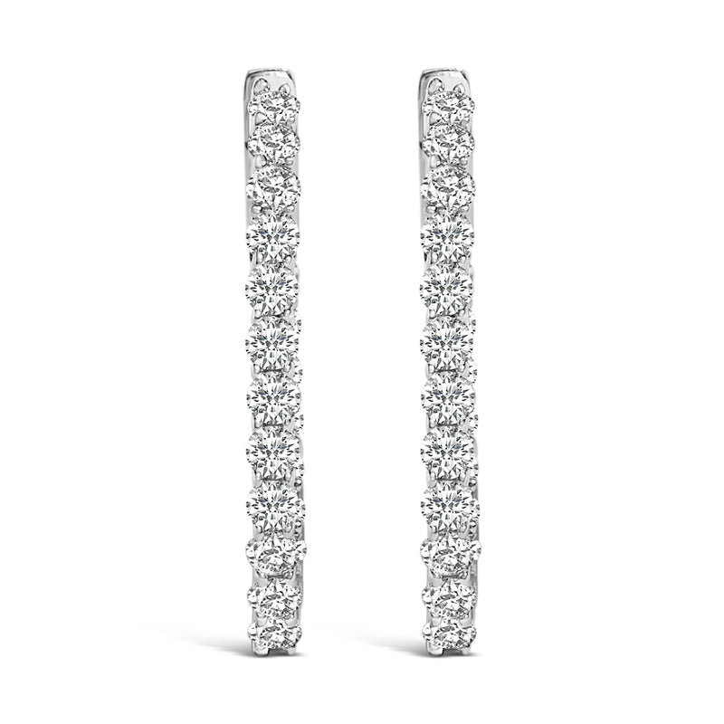 Bids.com 14K White Gold 1.0 Cttw Oval Lab Grown Diamond Hoop Earrings Earrings