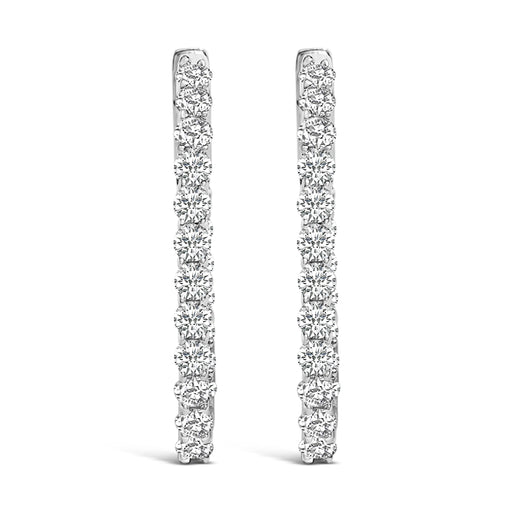 Bids.com 14K White Gold 1.0 Cttw Oval Lab Grown Diamond Hoop Earrings Earrings
