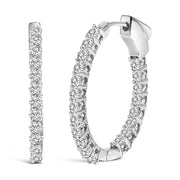 Bids.com 14K White Gold 1.0 Cttw Oval Lab Grown Diamond Hoop Earrings Earrings