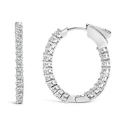Bids.com 14K White Gold 1.0 Cttw Oval Lab Grown Diamond Hoop Earrings Earrings
