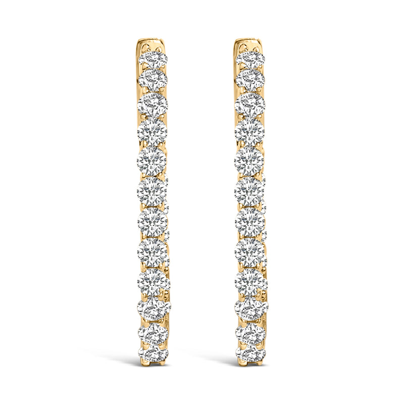 Bids.com 14K White Gold 1.0 Cttw Oval Lab Grown Diamond Hoop Earrings Earrings