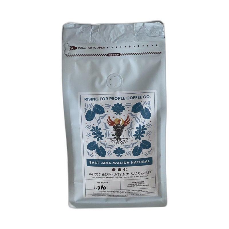 Rising For People Coffee Co. East Java Konang Springs Natural — Medium-Dark Roast Whole Bean Coffee Coffee Dark Gray 1 lb Whole bean,1 lb Espresso Grind,1 lb Standard Grind