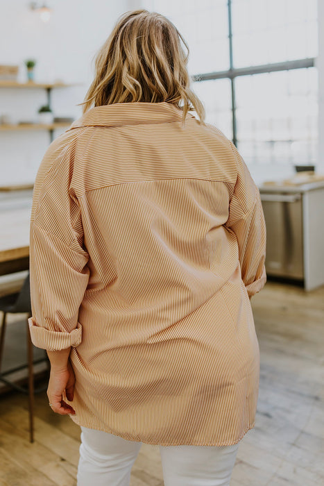 Zenana Easy On The Eyes Striped Button Up