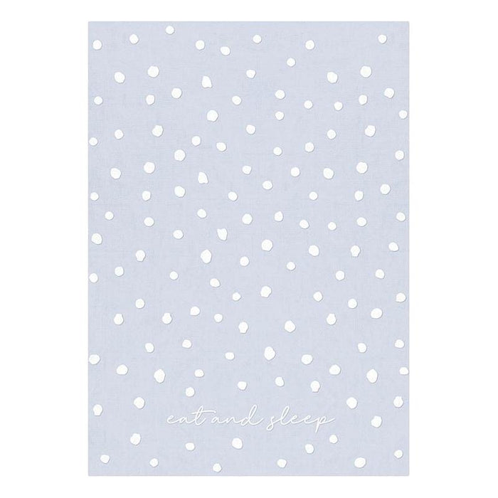 The Bullish Store - Eat And Sleep Dotted Blue Tea Towel | Extra Large 20" W X 27.5" L | In A Gift Box!