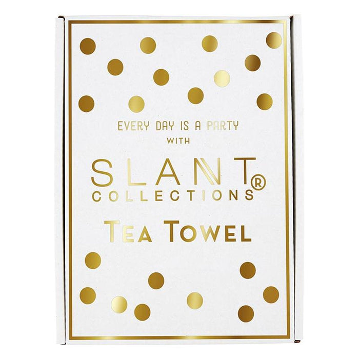 The Bullish Store - Eat And Sleep Dotted Blue Tea Towel | Extra Large 20" W X 27.5" L | In A Gift Box!