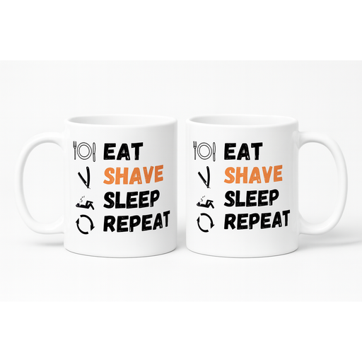 Pasteur Pharmacy Pasteur Eat Shave Sleep Repeat – Barber Life Ceramic Mug Mugs