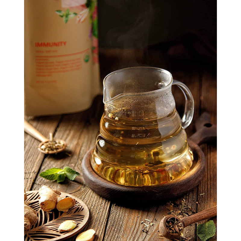 Gardenika Shop Immune Defense Loose Tea, Daily Wellness Support - Ayurvedic Blend with Echinacea & Ashwagandha - Herbal & Caffeine Free - Organic & Kosher Loose Leaf Tea