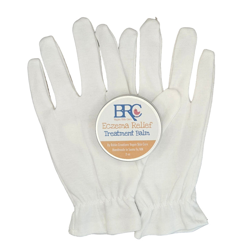 By Robin Creations New! Intense Eczema Healing Balm + Cotton Gloves Set - Adult & Children Sizes Accessories & Containers