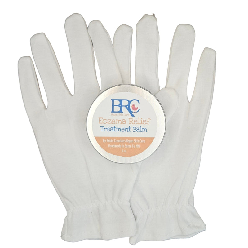 By Robin Creations New! Intense Eczema Healing Balm + Cotton Gloves Set - Adult & Children Sizes Accessories & Containers