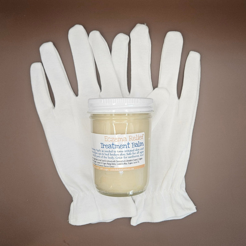 By Robin Creations New! Intense Eczema Healing Balm + Cotton Gloves Set - Adult & Children Sizes Accessories & Containers