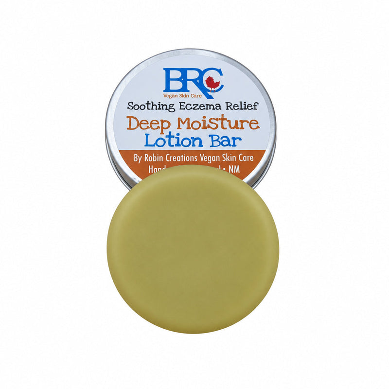 By Robin Creations Eczema Relief Zero Waste Solid Lotion Bar Deodorant & Body Care Dark Khaki 1 Bar with Storage Tin
