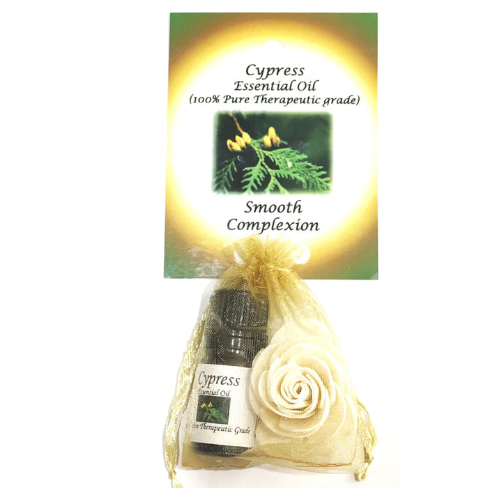 Cypress Essential Oil with Beautiful Diffuser Flower 5ml by Peacefful Intentions