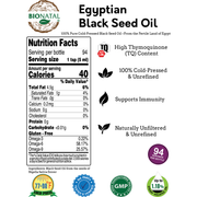 Bionatal Egyptian Black Seed Oil 16oz (GLASS) Black Seed Oil