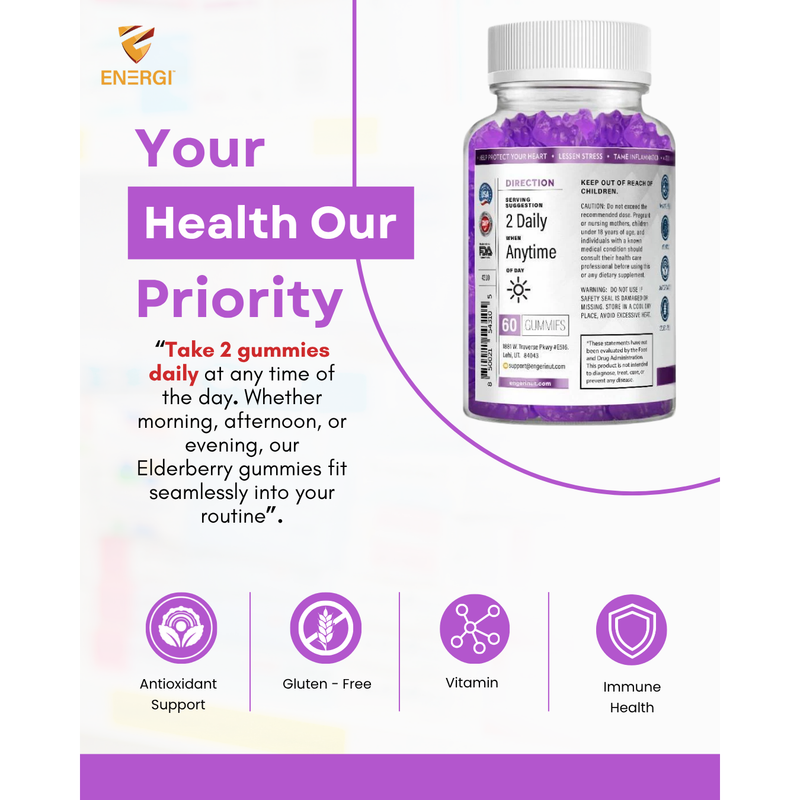 Energi Nutrition Elderberry Gummies Supplement