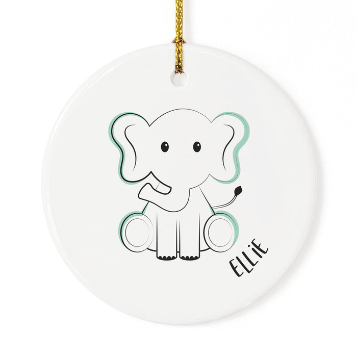 Personalized Name Elephant Christmas Ornament