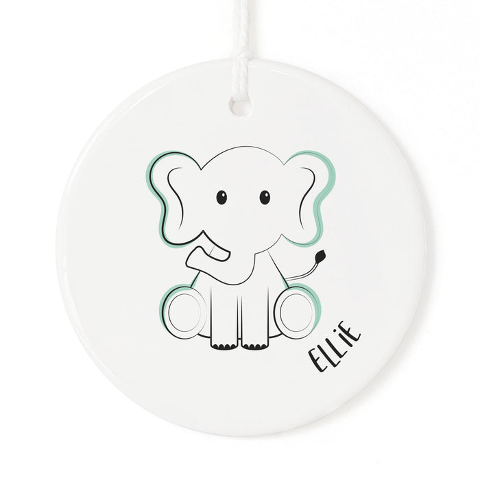 Personalized Name Elephant Christmas Ornament