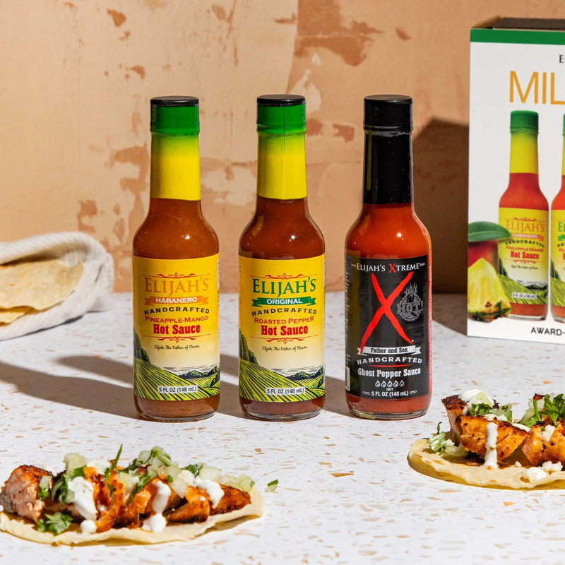 Elijah's Xtreme Mild & Hot Trio Hot Sauce Set Gift Box