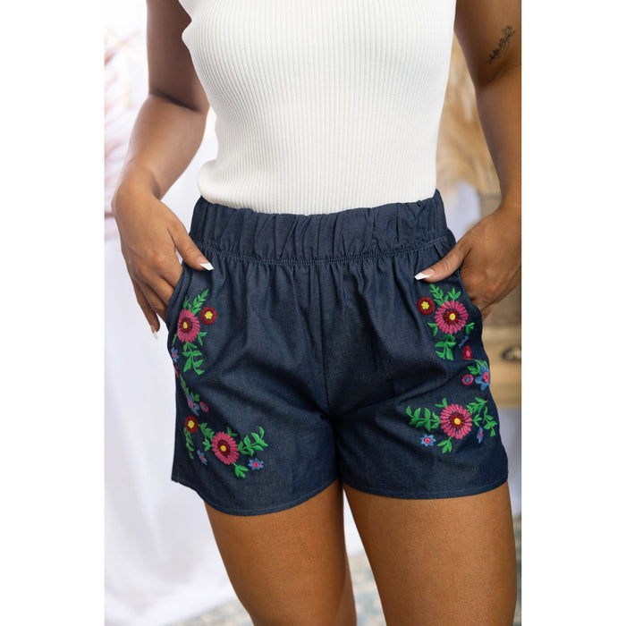 Embroidered Paradise Shorts