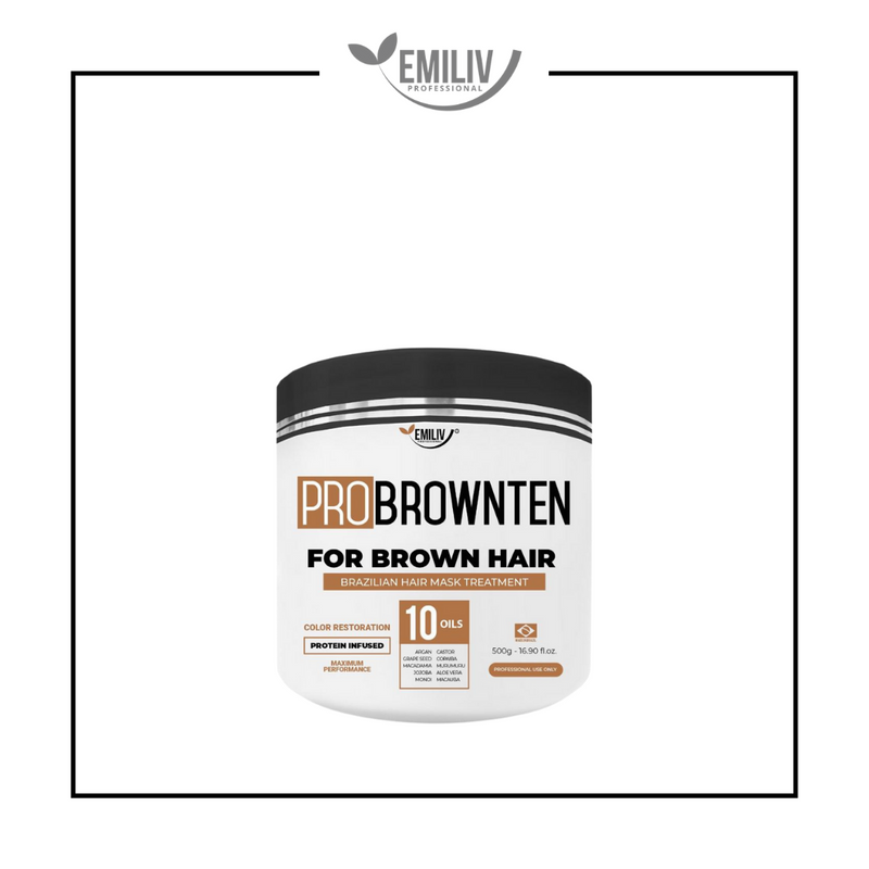 Emiliv Professional Emiliv Professional™  PROBROWNTEN 10 Oils for Brown Hair - Color Restoration Mask 500g - 16.9 fl.oz Home Care