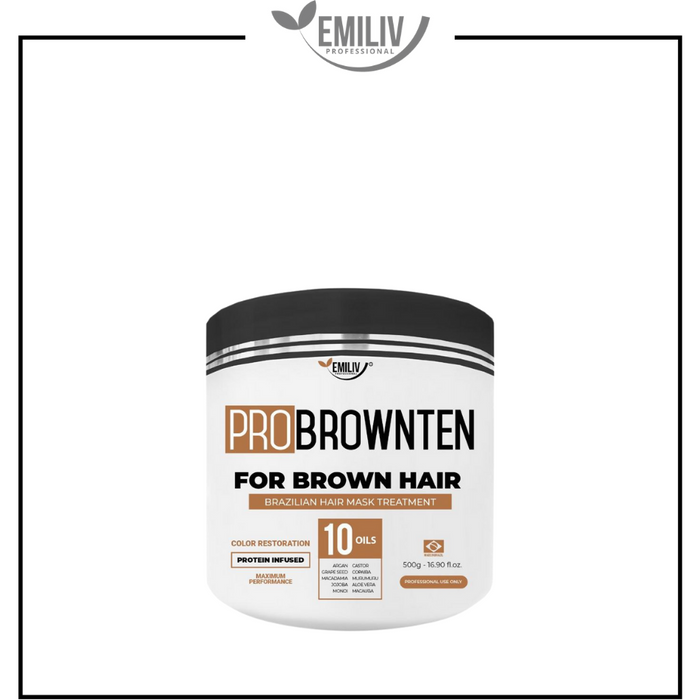 Emiliv Professional™ Probrownten 10 Oils For Brown Hair - Color Restoration Mask 500G - 16.9 Fl.Oz