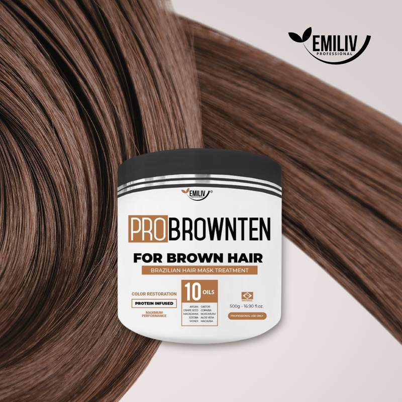 Emiliv Professional Emiliv Professional™  PROBROWNTEN 10 Oils for Brown Hair - Color Restoration Mask 500g - 16.9 fl.oz Home Care