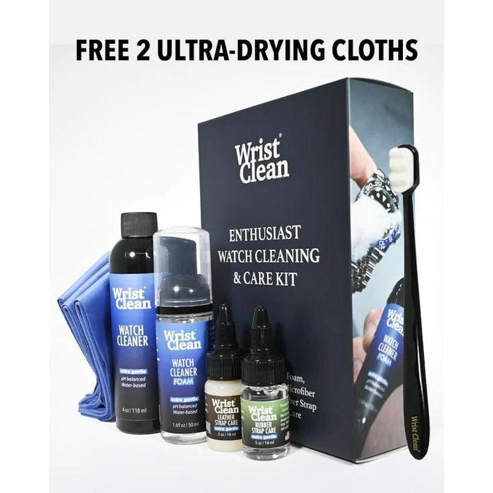 Wristclean - Enthusiast Watch Care Kit + 2 Free Ultra-Drying 2 Cloths