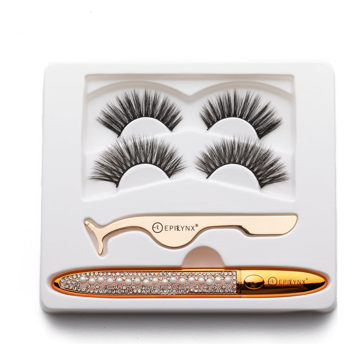 False Eyelashes - No Glue Black Eyeliner and Lashes Kit