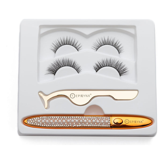 False Eyelashes - No Glue Black Eyeliner and Lashes Kit