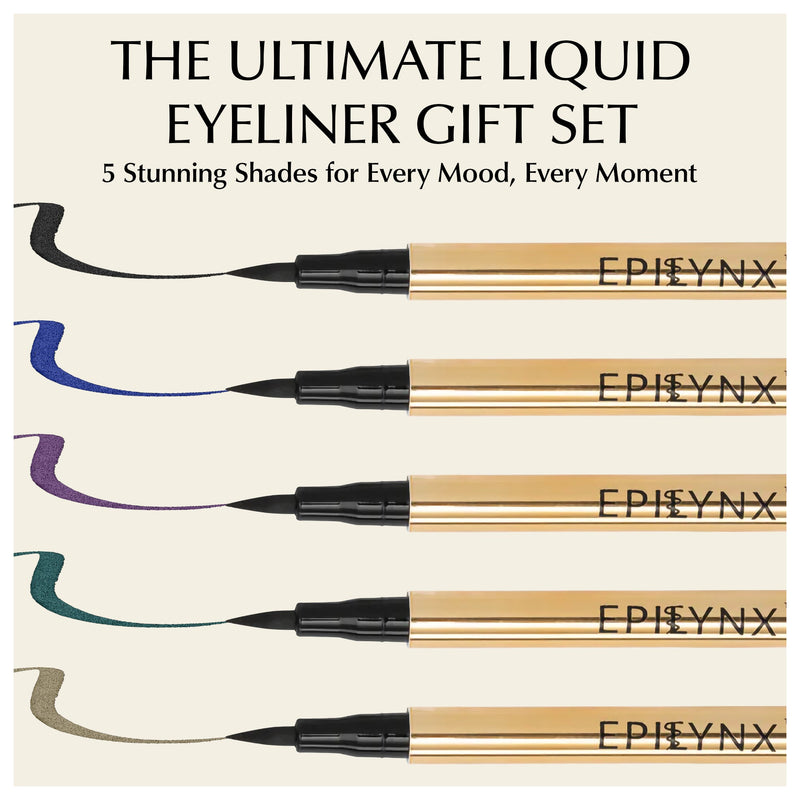 EpiLynx Waterproof Liquid Eyeliner Pen – Vegan, Gluten-Free, Smudge-Proof Precision in Matte & Shimmer Shades