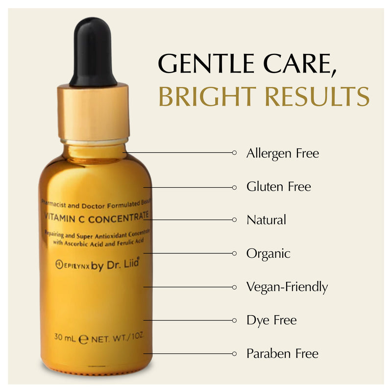 EpiLynx Brightening Vitamin C Glow Serum for Sensitive & Dry Skin – Vegan, Gluten-Free, Anti-Aging, Fragrance-Free Face Serums